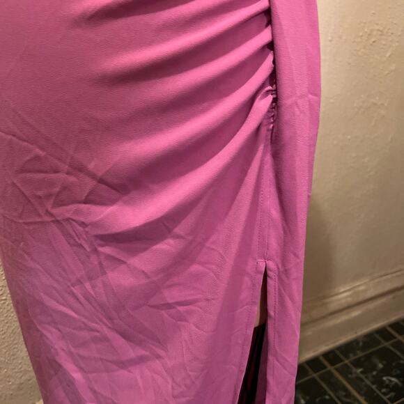 Open Edit Pink Faux Wrap Midi Skirt Size 1X - Picture 5 of 13